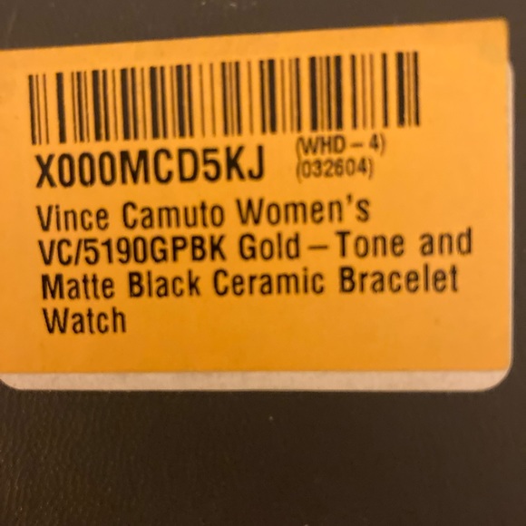 Vince Camuto Black and Gold Ceramic Bracelet Watch